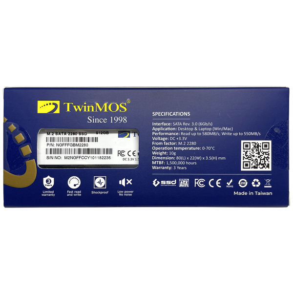 TwinMOS M.2 2280 SSD SATAIII - Image 4